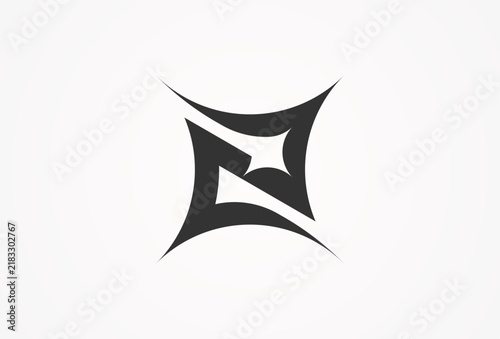 Letter N StarLogo, Abstract geometric peter N with Star combination,Vector Illustration