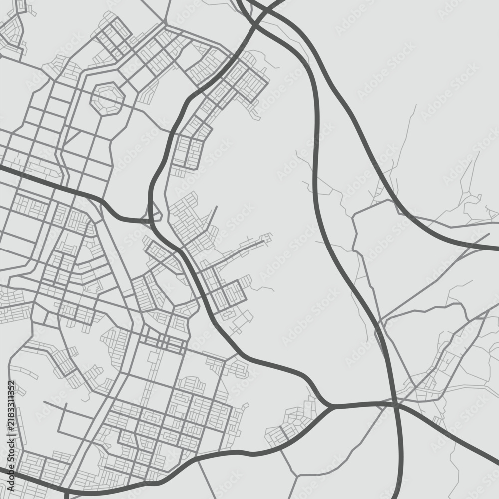 Obraz premium Abstract city map with lines and streets. Black and white urban planning scheme. Plan street map, road graphic navigation. Vector