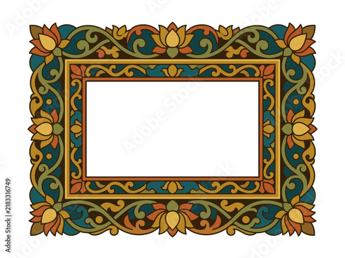 Ornate floral decorative frame, vintage style border