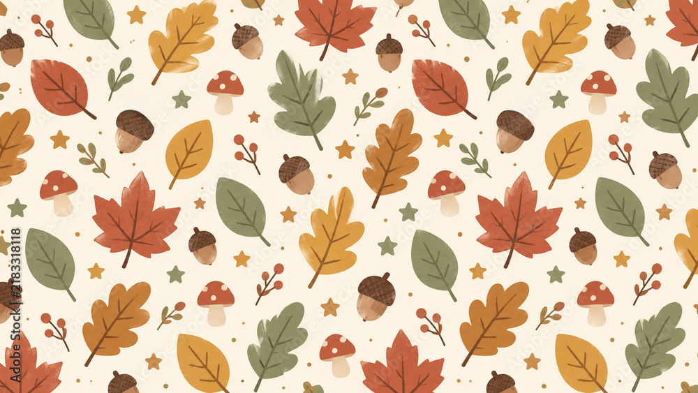 seamless pattern with leaves