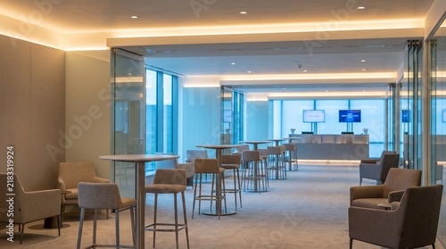 Empty Modern Business Networking Lounge Area Interior