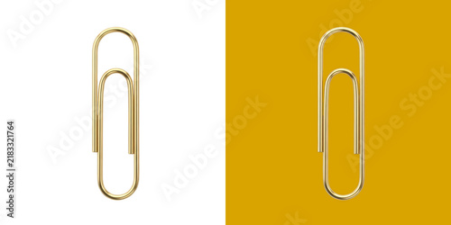 Shiny Gold Metal Paper Clip for Office Organization and Document Fastening transparent png