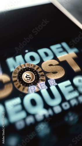 Cuadro en lienzo Portrait AI model cost request typography