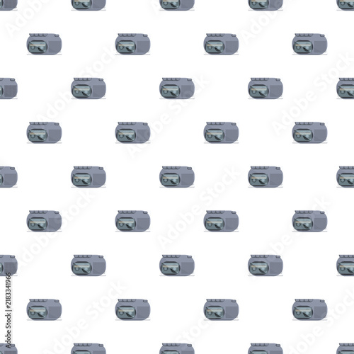 Foto Retro cassette dictaphone audio recorder repeating in a seamless pattern on a wh