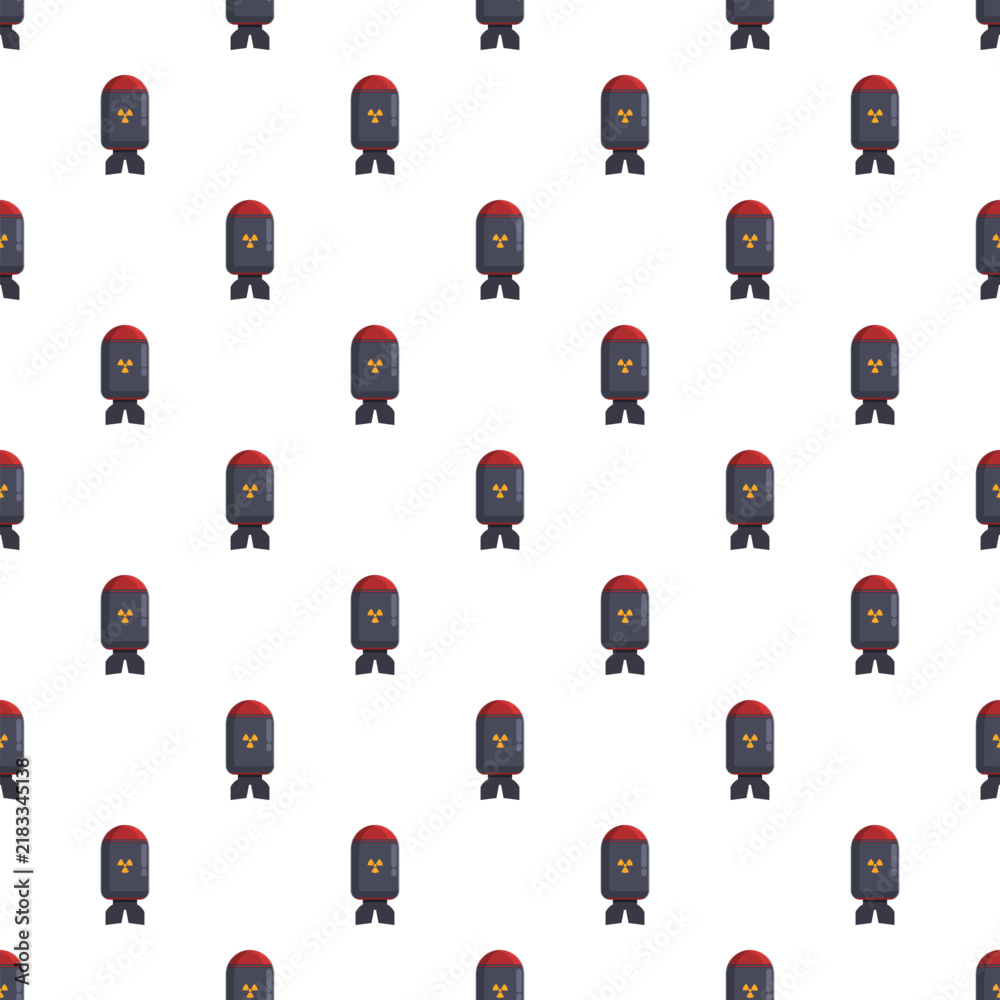 Obraz premium Nuclear atomic bomb missiles forming a seamless tiled pattern representing war and destruction