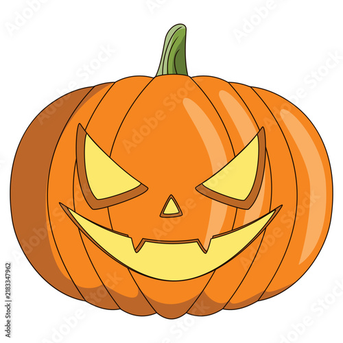 Scary glowing jack o lantern pumpkin