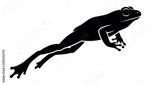 Принти на полотні Silhouette of a leaping frog