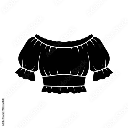 Black vintage style blouse with ruffles