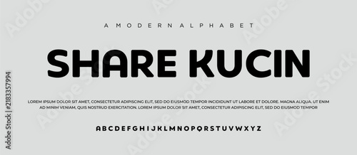 creative modern urban alphabet font Digital abstract futuristic fashion