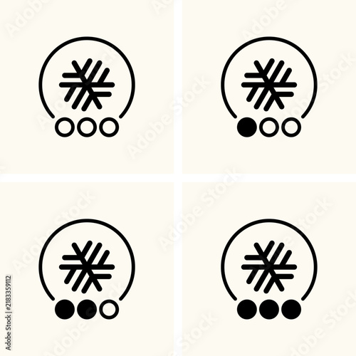 Thermal insulation of varying degrees symbol