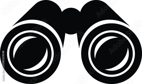 Black binoculars icon for travel or outdoor use