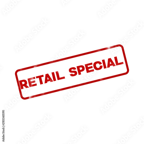 Retail Special red rubber stamp isolated on white background for sales and marketing