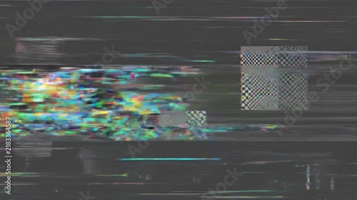 Dynamic digital glitch effects showcasing vibrant colorful data distortions with scanning artifacts