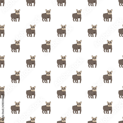 French bulldogs forming a repeating pattern, creating a wallpaper or background