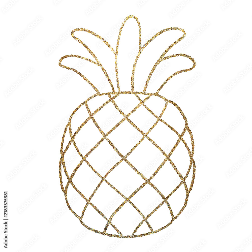 Obraz premium pineapple fruit tropical gold golden