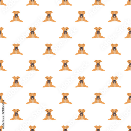 Repeated boxer dog illustrations creating a cute animal pattern