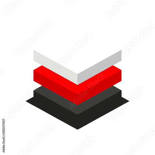 Modern Isometric Stacked Geometric Blocks Icon