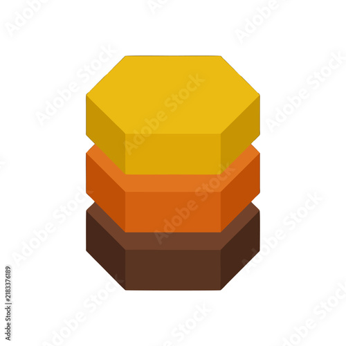 Modern Isometric Stacked Geometric Blocks Icon