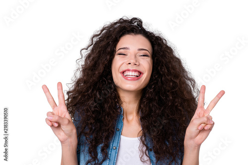 Принти на полотні Close-up portrait of her she nice cute charming winsome attractive lovely cheerf