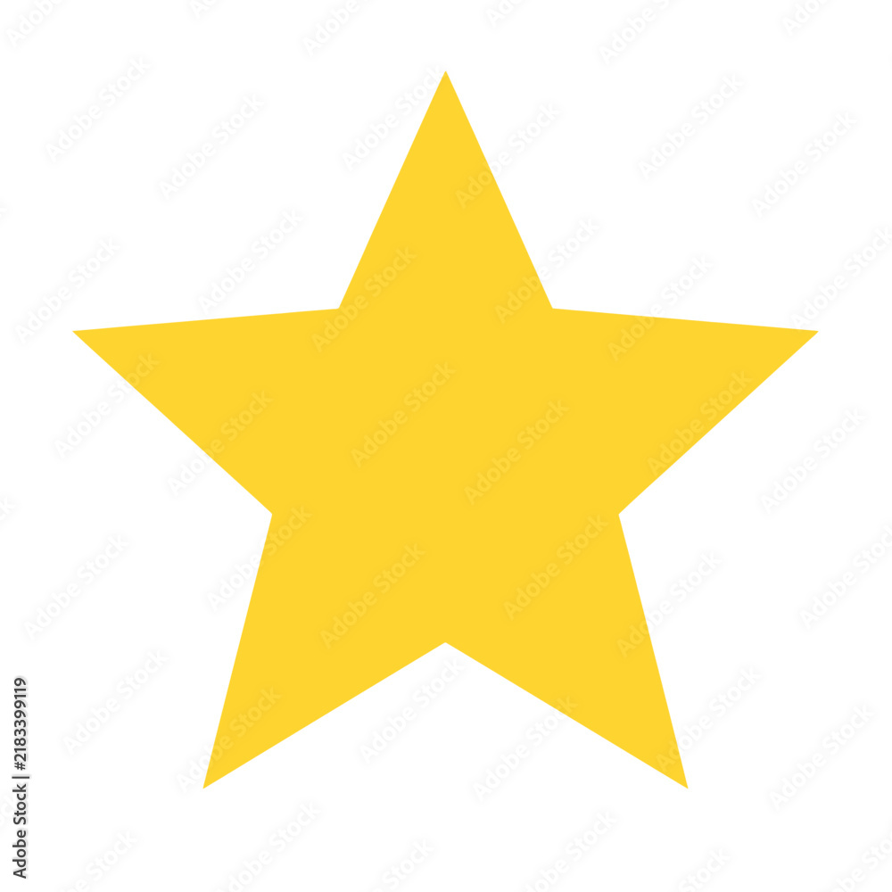 Obraz premium A simple yellow star shape icon with sharp points representing a bright celestial object or a symbol for achievement and rating isolated on transparent background, Vector