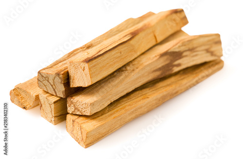 Palo Santo wood sticks isolated on white background.