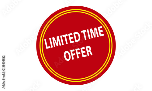 Obraz na płótnie A red circular badge with a double yellow border and the text limited time offer