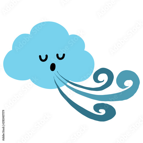 cartoon illustration depicting windy weather conditions 