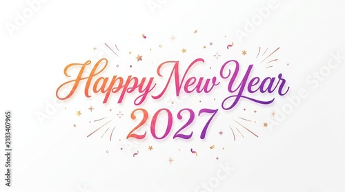 Happy new year 2027 greeting card design