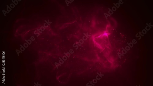 4k red fluid particle wave with glowing multicolor neon dust abstract background