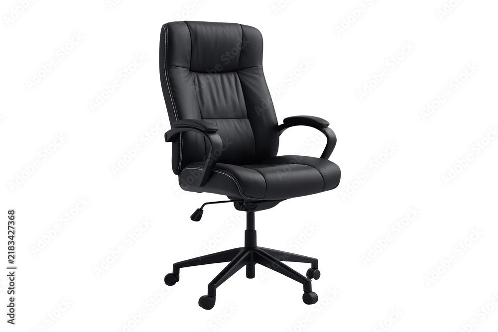 Obraz premium Tall black cushioned office chair