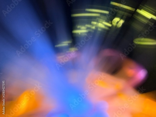 Abstract motion blur with vibrant blue and orange light streaks