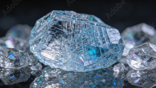 Tartaric Acid Crystal Polarized Texture Macro Close-Up, Natural Material Background Pattern