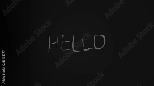 Hand drawn hello text on dark background