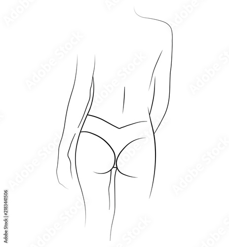 vector illustration of a woman body butt