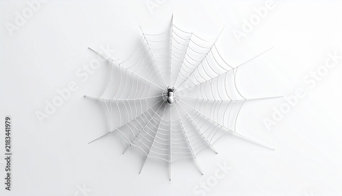 Faint white spider web on white background high key minimal concept abstract subtle texture ethereal delicate fragile detail
