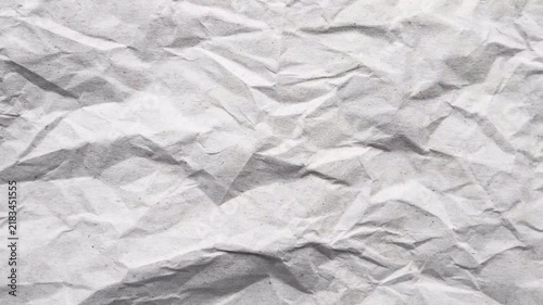 Close up view of white crumpled paper texture background.