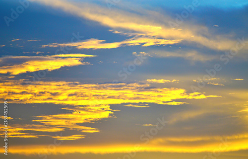 Clouds and the light reflected from the sunset, Dramatic sky background