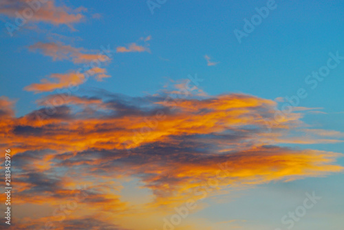 Clouds and the light reflected from the sunset, Dramatic sky background