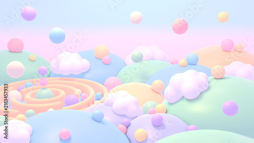 3D render of colorful ball playground.