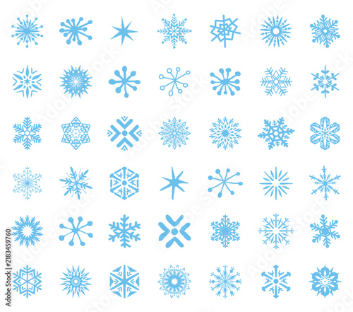 Plakat Snowflake winter set. Vector illustration