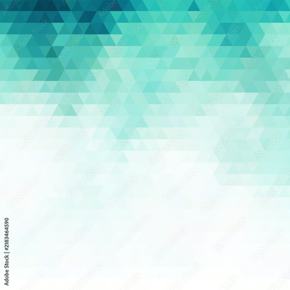 Obraz premium Abstract fresh turquoise and blue geometric background made of triangles for modern and stylish design. eps 10