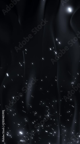 Luxury Black Background With Silver Bokeh Lights and Fluid Waves in Social Media Design