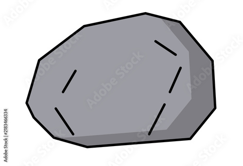 Large gray stone or rock isolated on a white background.