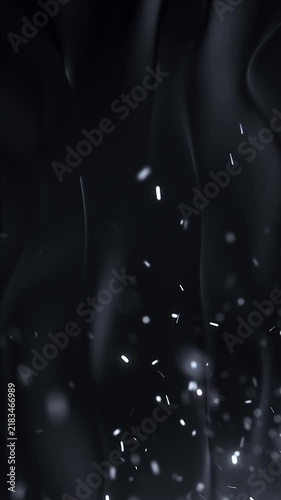 Luxury Black Background With Rising Silver Bokeh Lights and Fluid Waves for Social Media Use