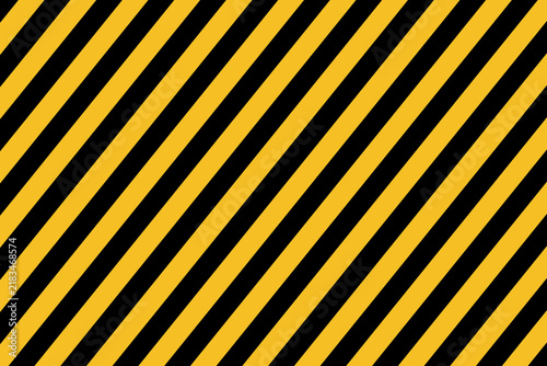 Obraz w ramie Yellow and black diagonal warning stripes vector background