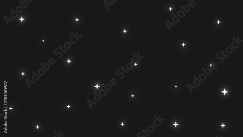 Twinkling Stars Night Sky Overlay Transparent Background 4K Animation