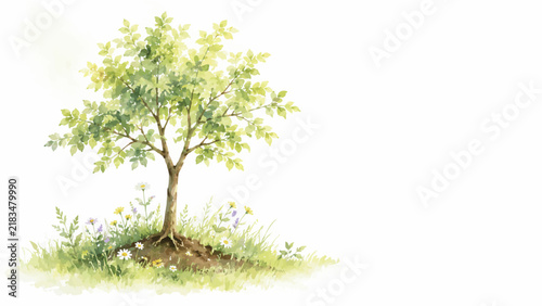 Save Nature for a Greener Future – Sustainable Environment and Eco Friendly Watercolor Landscape Illustration Collection
