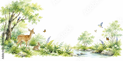 Save Nature for a Greener Future – Sustainable Environment and Eco Friendly Watercolor Landscape Illustration Collection