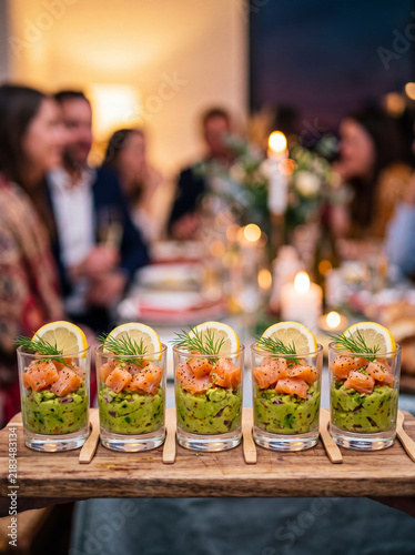 verrines  guacamole noix de saint Jacques