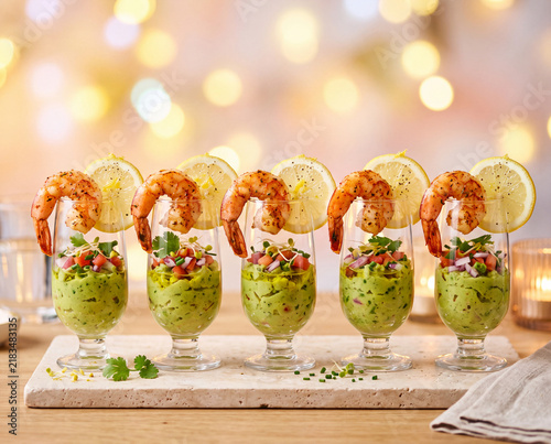 verrines crevettes et avocat